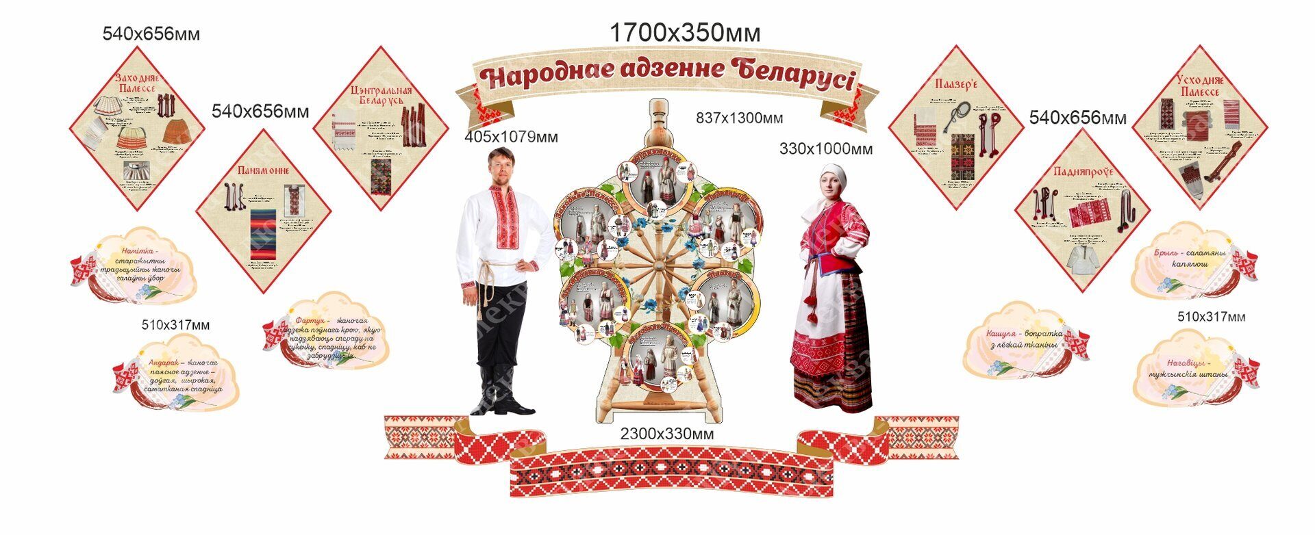 2303 Стендовый комплекс народные белорусские костюмы