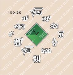 2534 Часы в кабинет математики, оформление стен