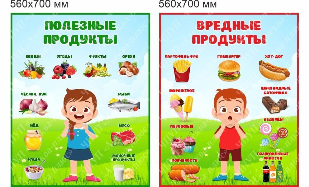 2371 Стенд вредные, полезные продукты