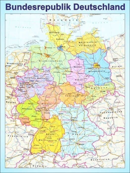 479 Стенд по немецкому, немецкий язык, карта Германии